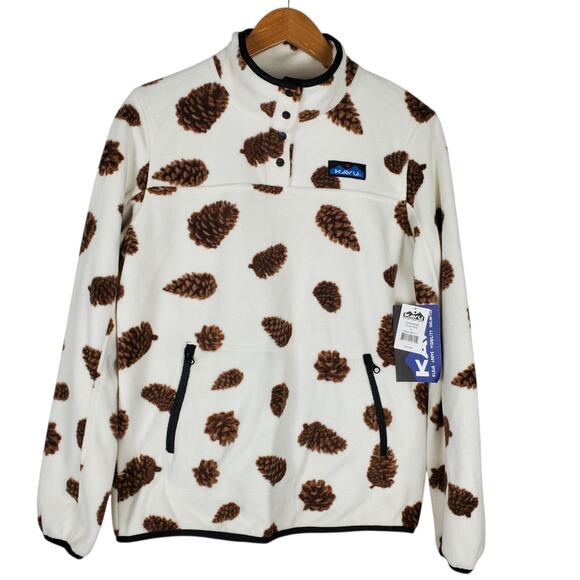 Kavu Jackets & Blazers - NEW Kavu Womens Cavanaugh Fleece Size S Snow Pine Pockets Half Placket Popover